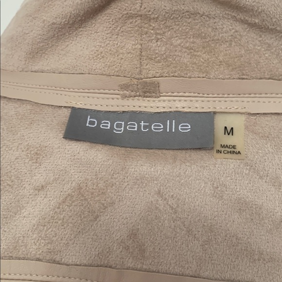 Bagatelle Faux Leather Light Pinkish/Tan Draped Jacket Size Medium - Picture 10 of 12